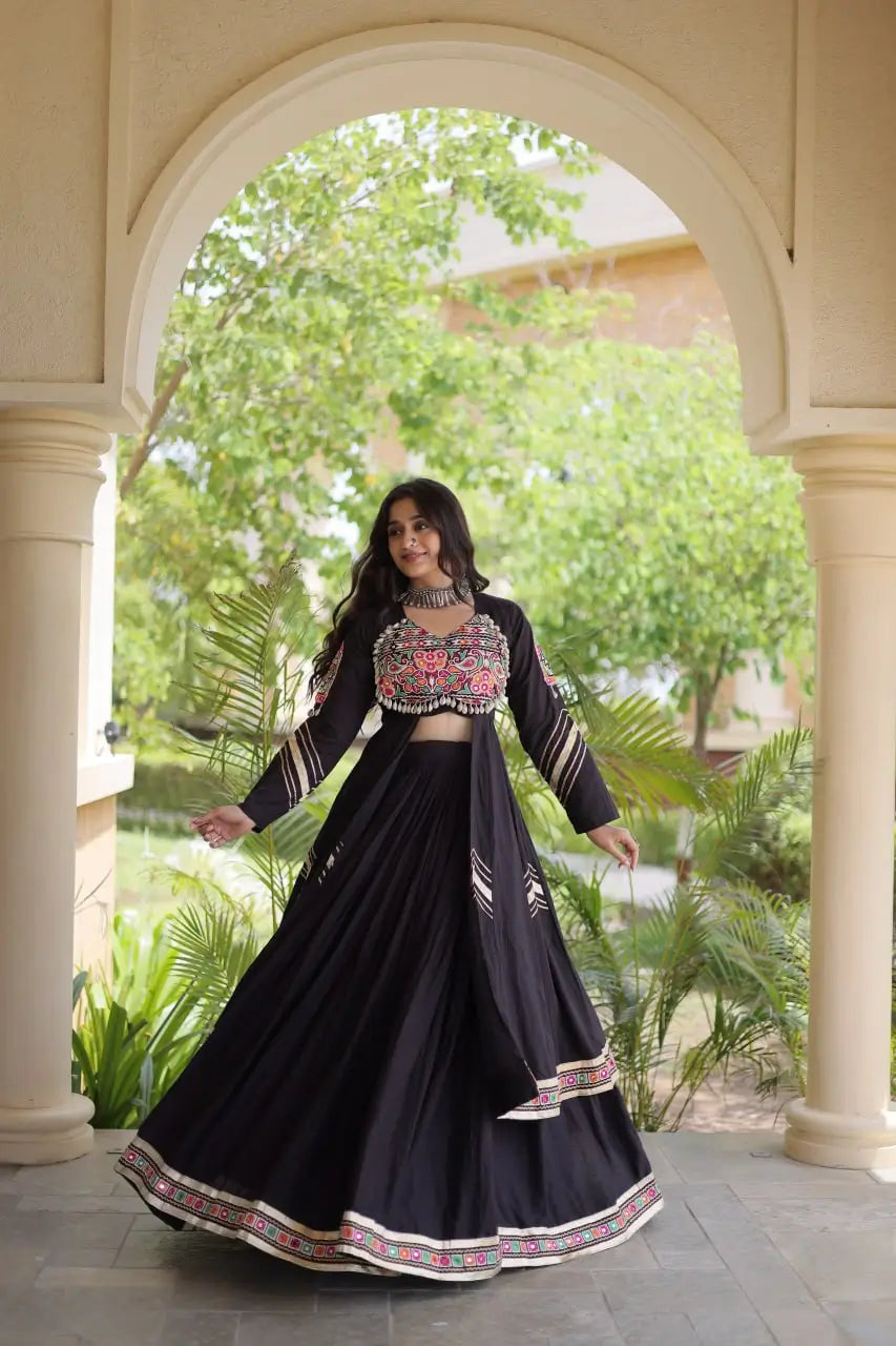 Gamthi Mirror Work Lehenga Set