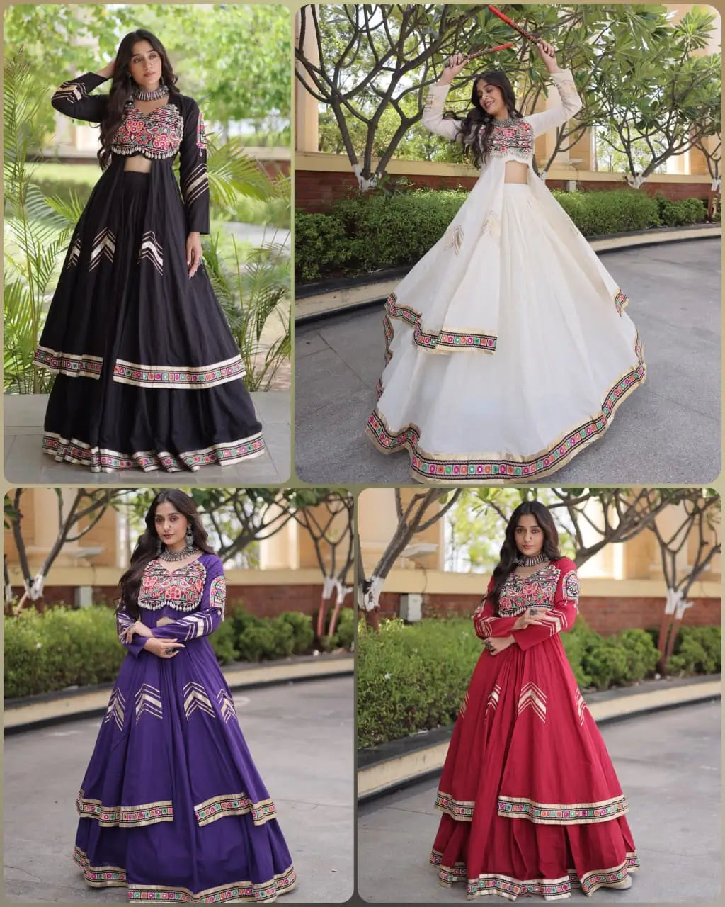 Gamthi Mirror Work Lehenga Set
