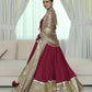 Georgette 4 Meter Flared Gown with Embroidered Sequin Net Dupatta | Wedding Party Wear