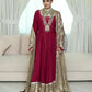 Georgette 4 Meter Flared Gown with Embroidered Sequin Net Dupatta | Wedding Party Wear