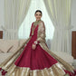 Georgette 4 Meter Flared Gown with Embroidered Sequin Net Dupatta | Wedding Party Wear