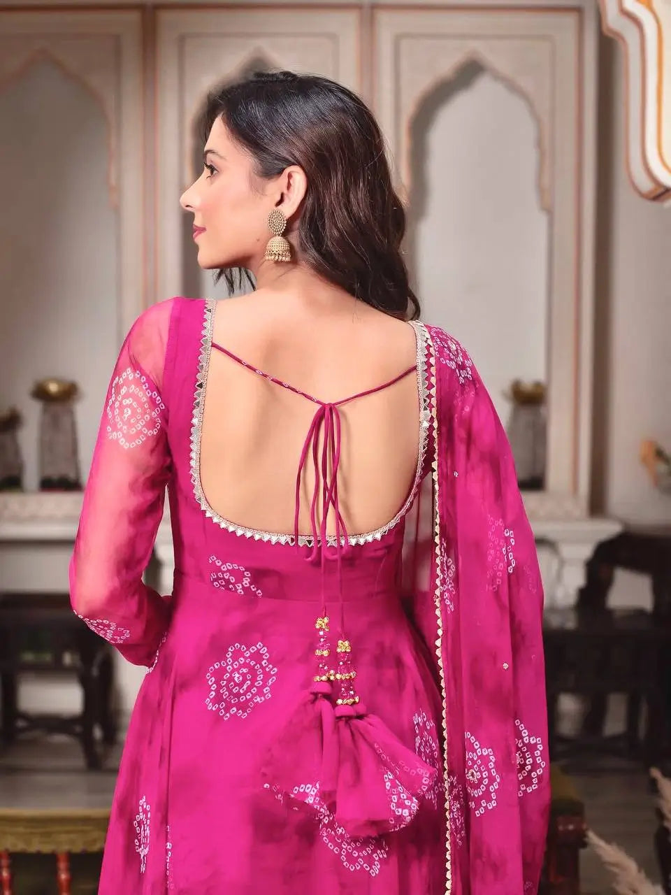 Georgette Anarkali Gown Set with Dupatta