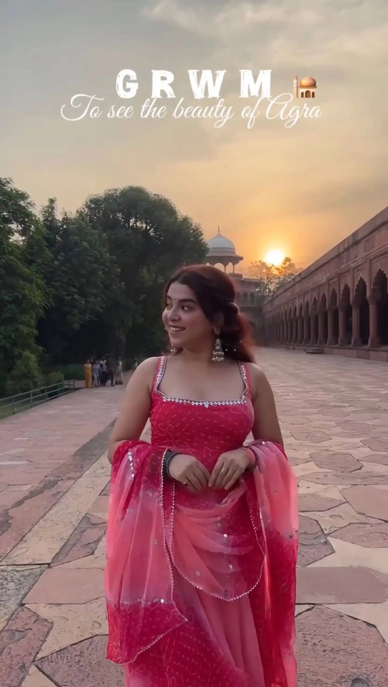 Georgette Chiffon Mirror Work Gown Set