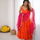 Georgette Chiffon Party Wear Gown Set with Dupatta