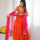 Georgette Chiffon Party Wear Gown Set with Dupatta
