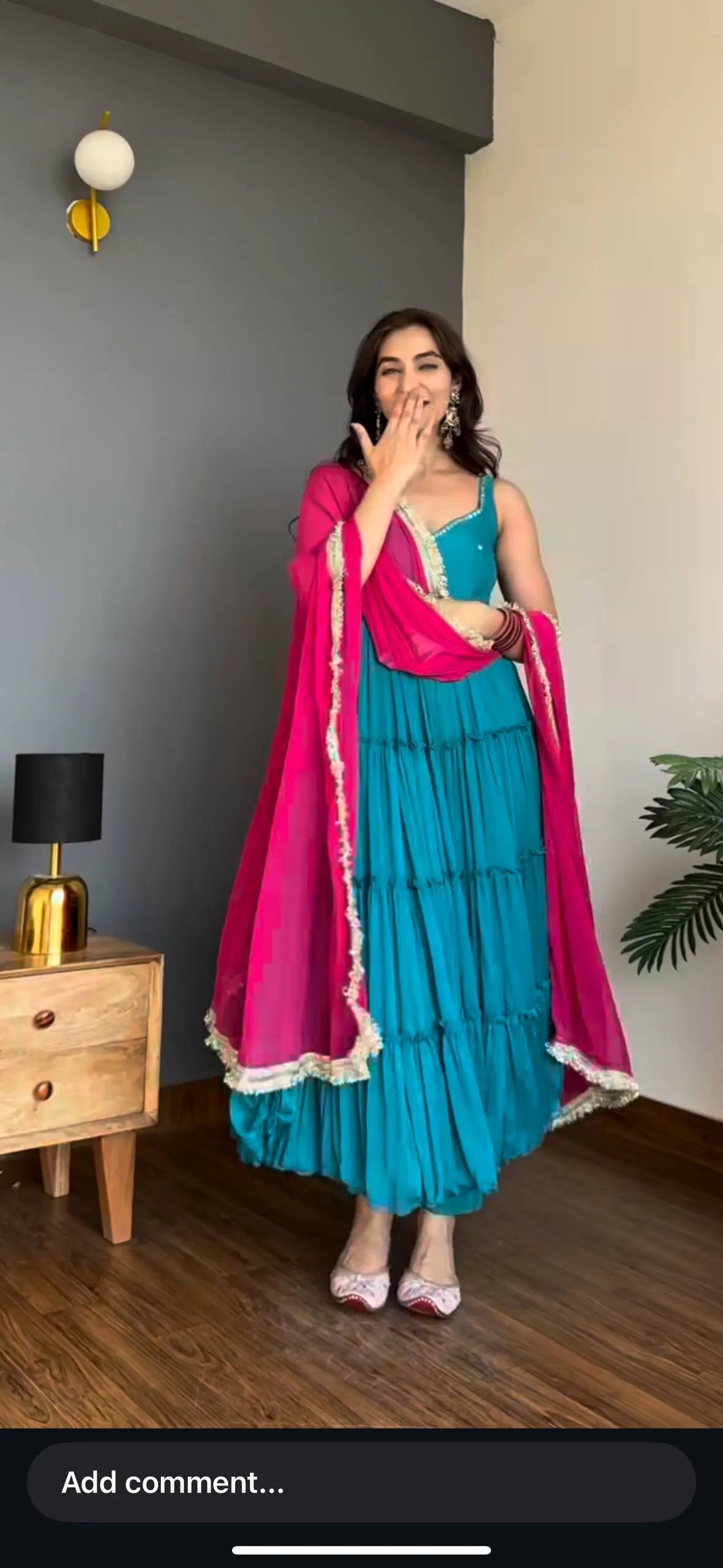 Georgette Chiffon Tiered Gown Set