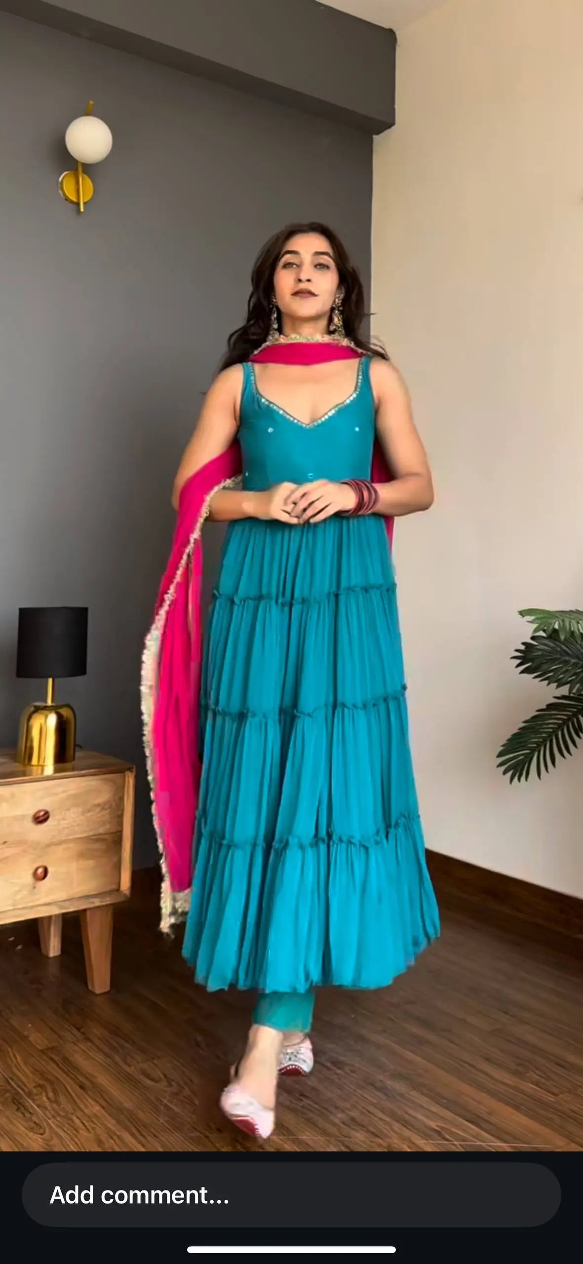 Georgette Chiffon Tiered Gown Set