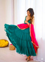 Georgette Chiffon Tiered Gown Set