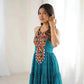 Georgette Digital Print Gown with Embroidered Work & Tassel Detailing