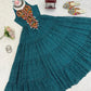 Georgette Digital Print Gown with Embroidered Work & Tassel Detailing