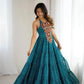 Georgette Digital Print Gown with Embroidered Work & Tassel Detailing