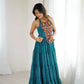 Georgette Digital Print Gown with Embroidered Work & Tassel Detailing