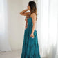 Georgette Digital Print Gown with Embroidered Work & Tassel Detailing