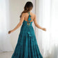 Georgette Digital Print Gown with Embroidered Work & Tassel Detailing