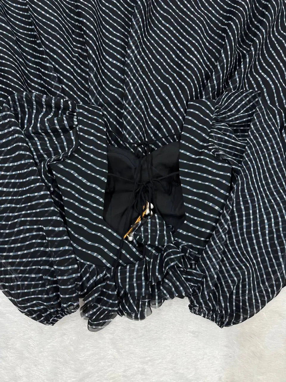 Georgette Digital Print and Chain-Stitch Embroidered Flared Gown