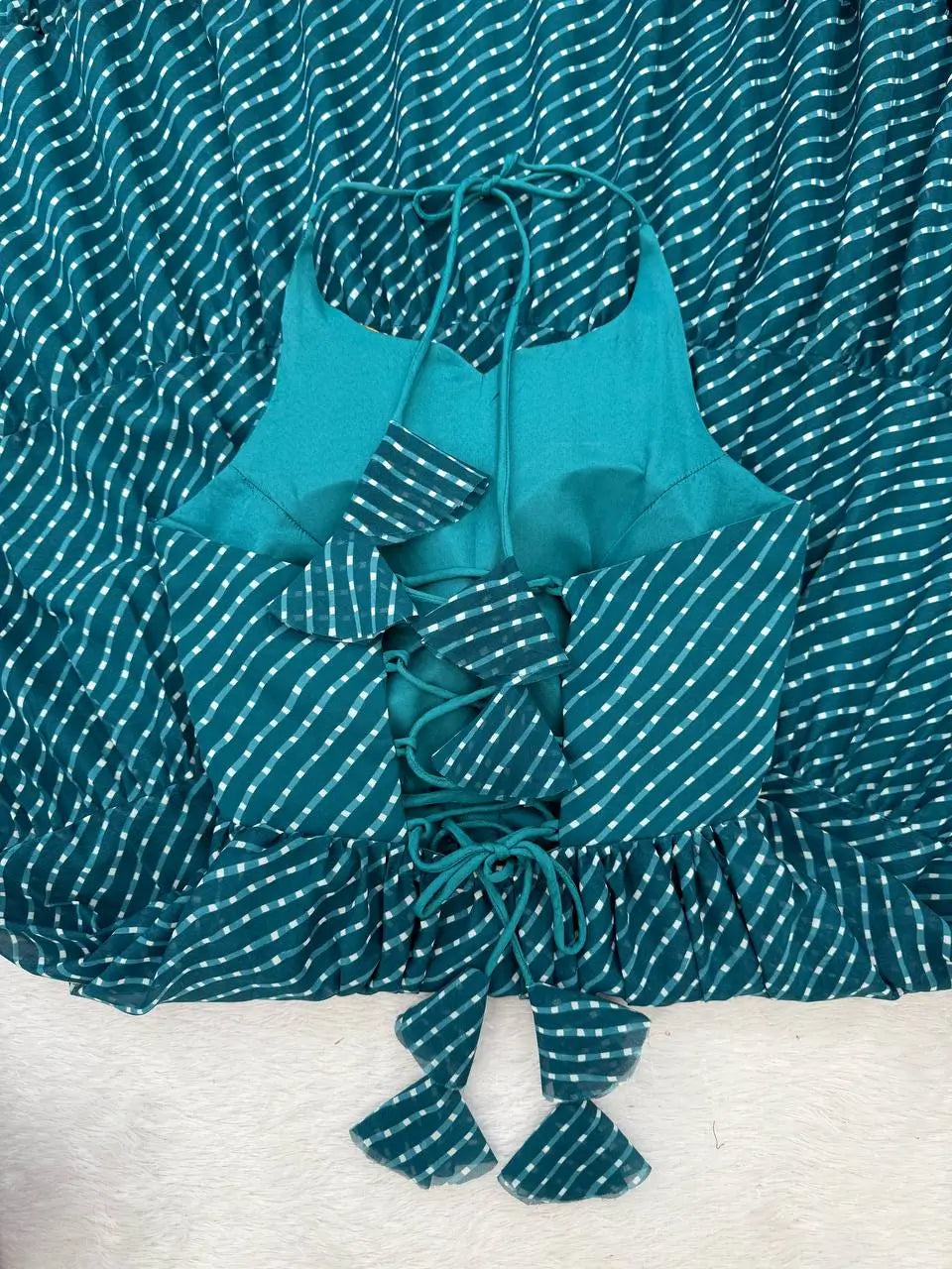 Georgette Digital Print and Chain-Stitch Embroidered Gown