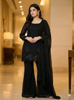 Georgette Embroidered Kurta Plazo Set