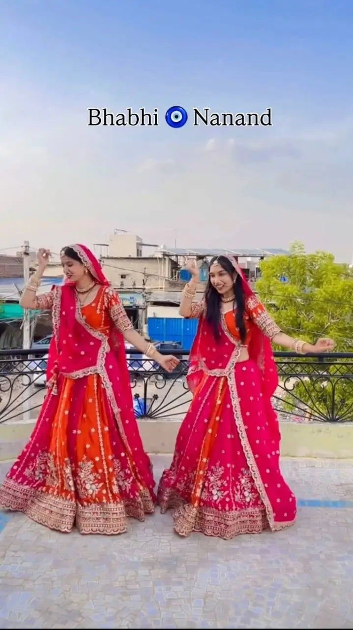 Georgette Embroidered Lehenga Set with Dupatta