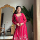 Georgette Embroidered Sharara Set with Belt Style Dupatta for Festive and Wedding Wear