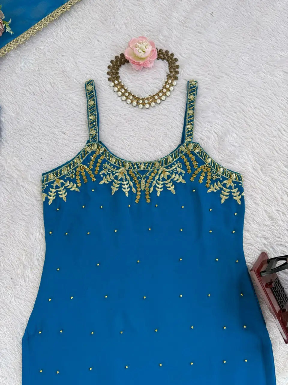Georgette Embroidered Sharara Set with Dupatta