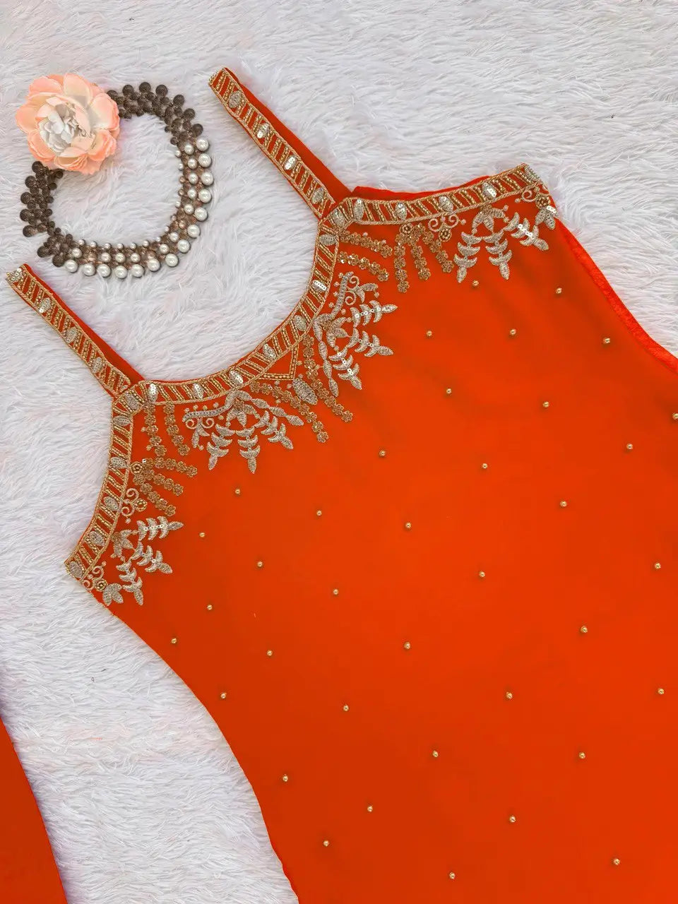 Georgette Embroidered Sharara Set with Dupatta