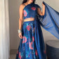 Georgette Floral Printed Lehenga Set with Draped Dupatta Blouse