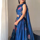Georgette Floral Printed Lehenga Set with Draped Dupatta Blouse