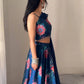 Georgette Floral Printed Lehenga Set with Draped Dupatta Blouse