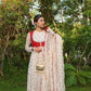 Georgette Gown Set with Embroidered Koti and Dupatta