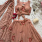 Georgette Handpainted Lehenga Set with Draped Dupatta Blouse