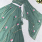 Georgette Handpainted Lehenga Set with Draped Dupatta Blouse