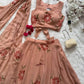Georgette Handpainted Lehenga Set with Draped Dupatta Blouse