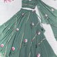 Georgette Handpainted Lehenga Set with Draped Dupatta Blouse
