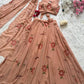 Georgette Handpainted Lehenga Set with Draped Dupatta Blouse