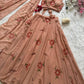 Georgette Handpainted Lehenga Set with Draped Dupatta Blouse