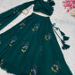 Georgette Handpainted Lehenga Set with Draped Dupatta Blouse