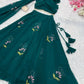 Georgette Handpainted Lehenga Set with Draped Dupatta Blouse
