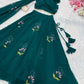 Georgette Handpainted Lehenga Set with Draped Dupatta Blouse