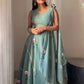 Georgette Handpainted Lehenga Set with Draped Dupatta Blouse