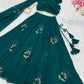 Georgette Handpainted Lehenga Set with Draped Dupatta Blouse