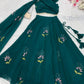 Georgette Handpainted Lehenga Set with Draped Dupatta Blouse