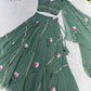 Georgette Handpainted Lehenga Set with Draped Dupatta Blouse