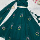 Georgette Handpainted Lehenga Set with Draped Dupatta Blouse