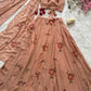 Georgette Handpainted Lehenga Set with Draped Dupatta Blouse