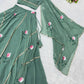Georgette Handpainted Lehenga Set with Draped Dupatta Blouse