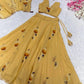 Georgette Handpainted Lehenga Set with Jacket and Blouse