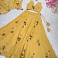 Georgette Handpainted Lehenga Set with Jacket and Blouse