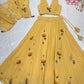 Georgette Handpainted Lehenga Set with Jacket and Blouse