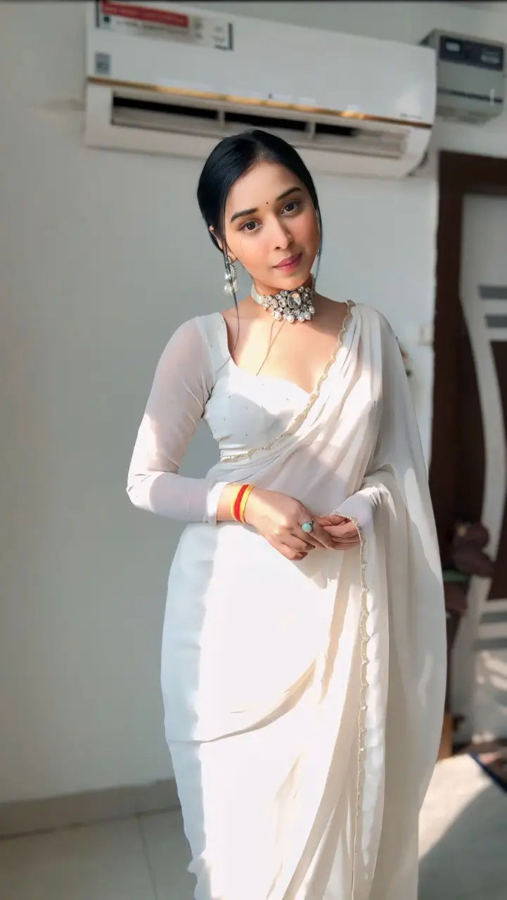 Georgette Handwork Ready to Wear Saree Set