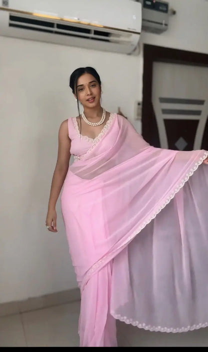 Georgette Handwork Ready to Wear Saree